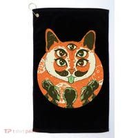 5 Eyed Alien Cat Golf Towel thumb 0