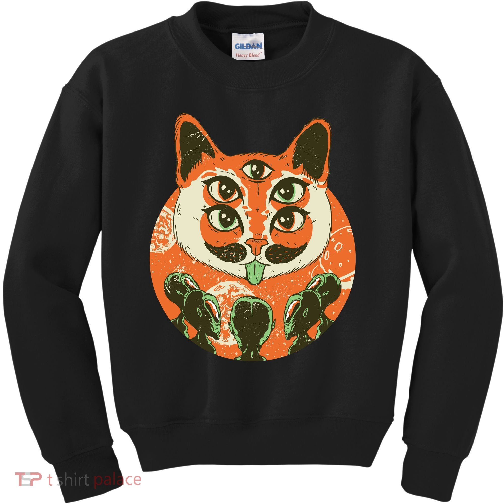 5 Eyed Alien Cat Kids Sweatshirt