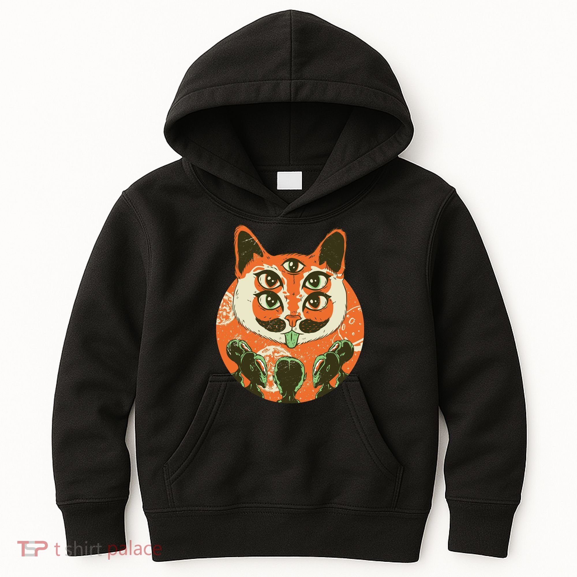 5 Eyed Alien Cat Kids Hoodie