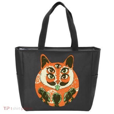 5 Eyed Alien Cat Tote Bag