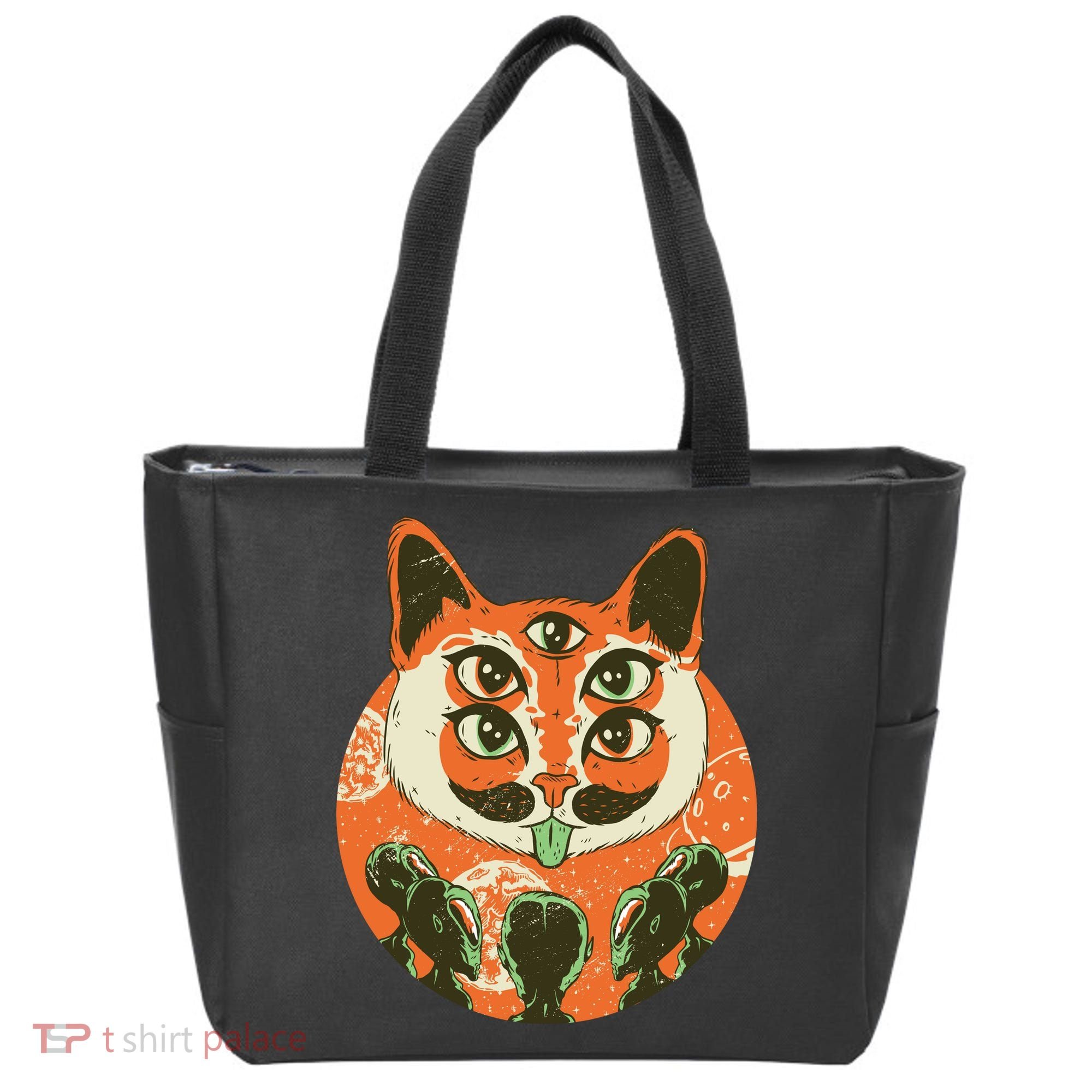 5 Eyed Alien Cat Tote Bag