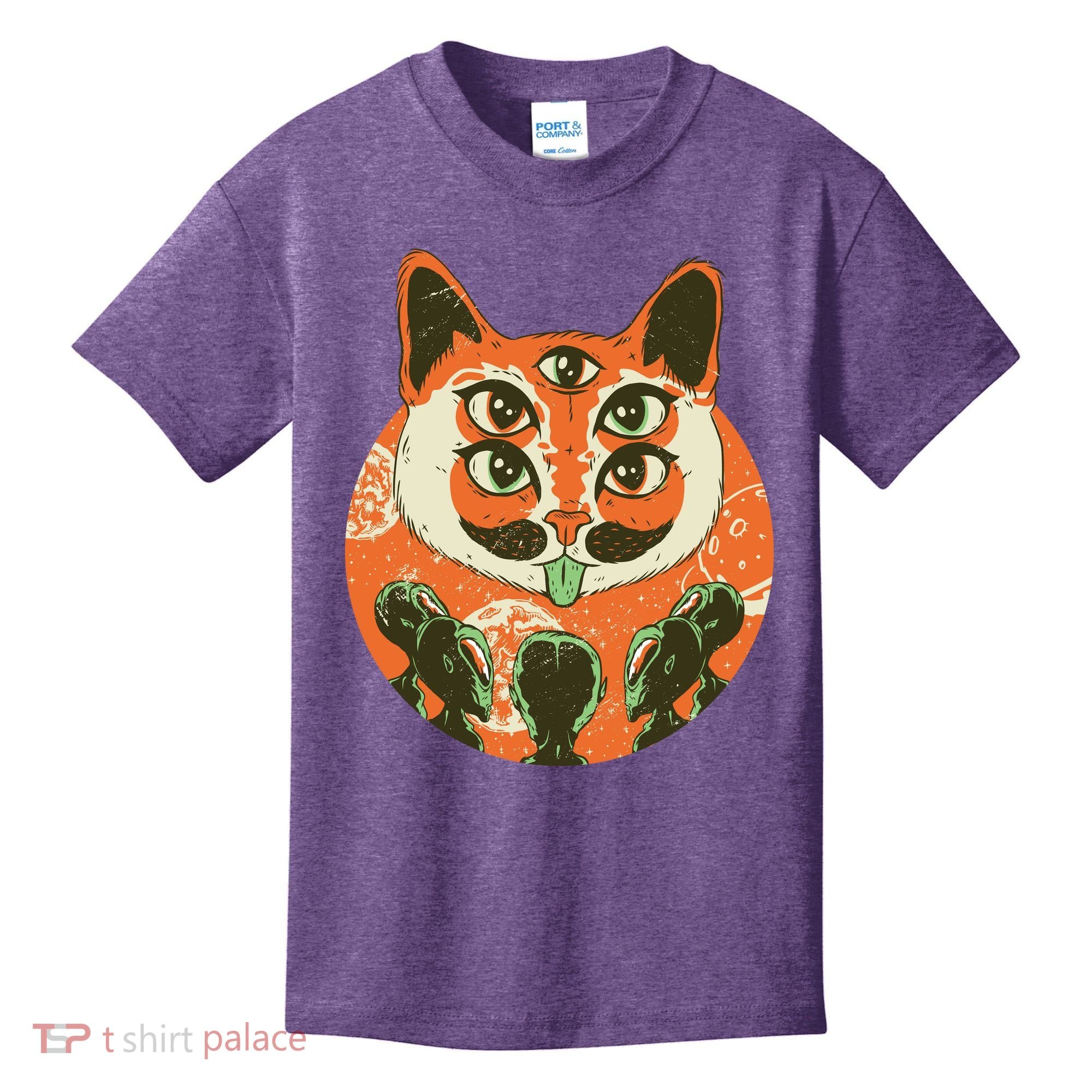 5 Eyed Alien Cat Kids T-Shirt