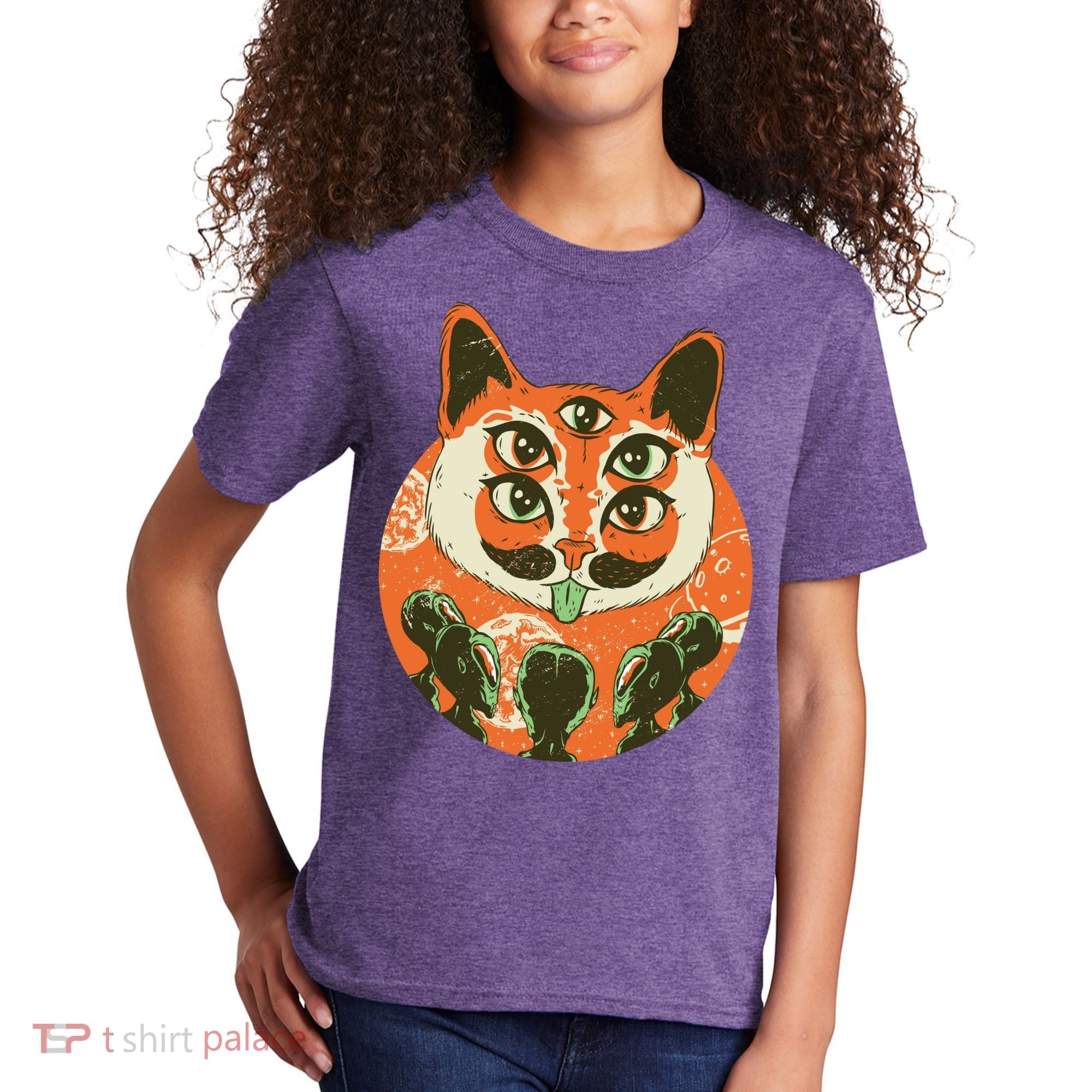 5 Eyed Alien Cat Kids T-Shirt