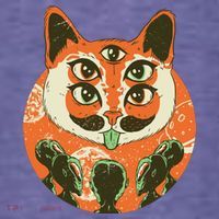 5 Eyed Alien Cat Kids T-Shirt thumb 4