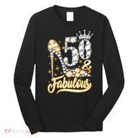 50 & Fabulous 50 Years Old 50th Birthday Diamond Crown Shoes Long Sleeve Shirt thumb 0