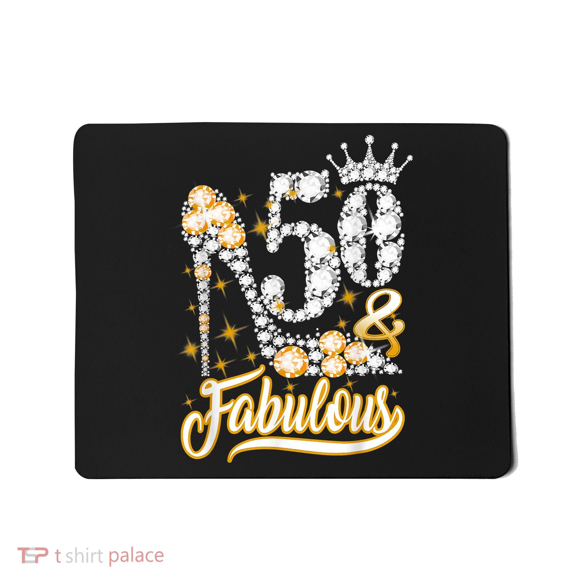 50 & Fabulous 50 Years Old 50th Birthday Diamond Crown Shoes Mousepad