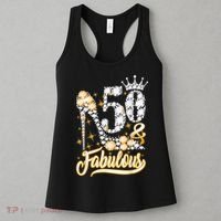50 & Fabulous 50 Years Old 50th Birthday Diamond Crown Shoes Women's Tank Top thumb 3