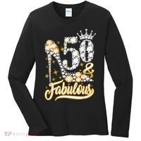 50 & Fabulous 50 Years Old 50th Birthday Diamond Crown Shoes Women's Long Sleeve Shirt thumb 0