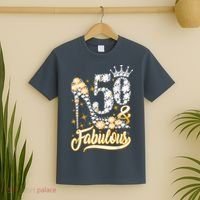 50 & Fabulous 50 Years Old 50th Birthday Diamond Crown Shoes T-Shirt thumb 2