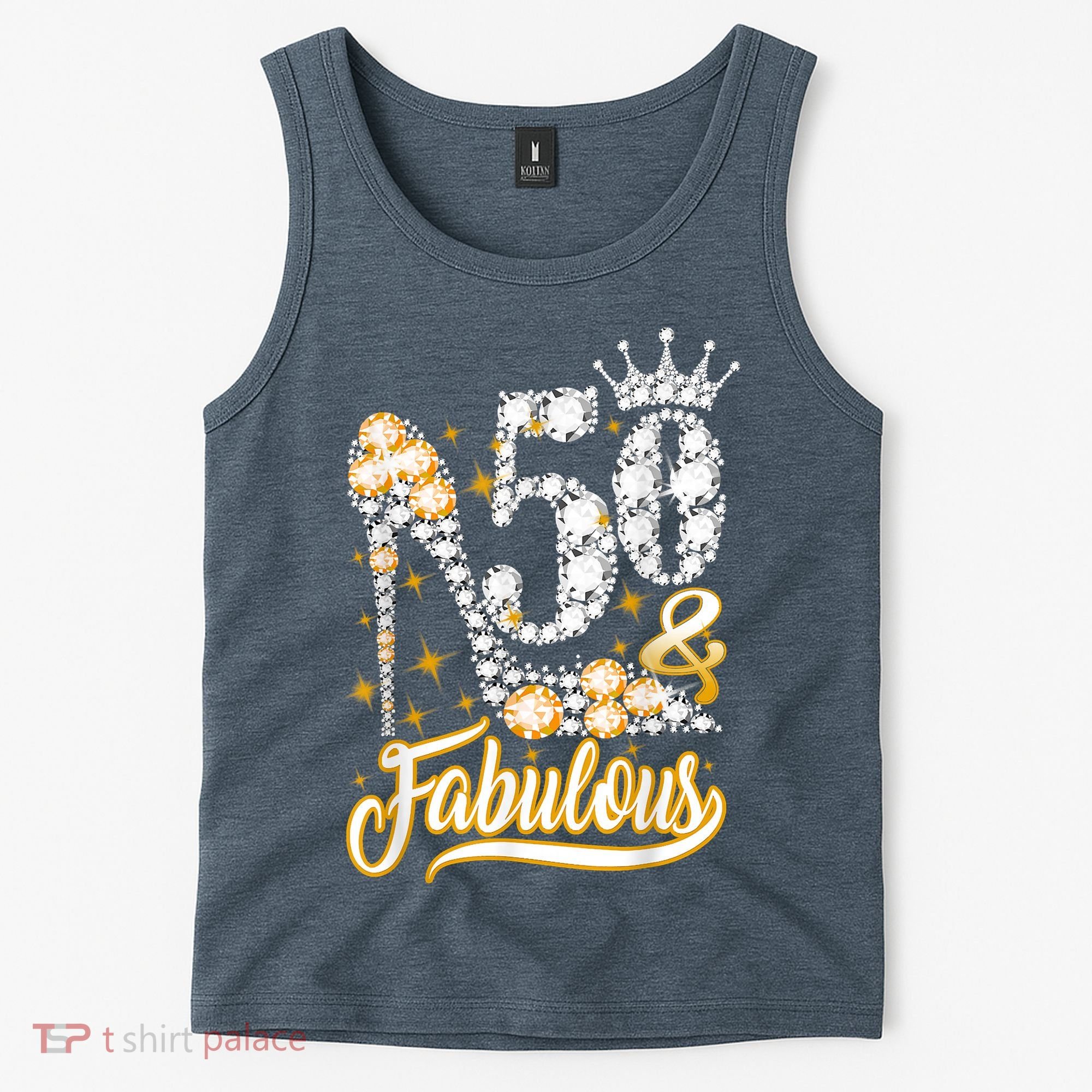 50 & Fabulous 50 Years Old 50th Birthday Diamond Crown Shoes Tank Top