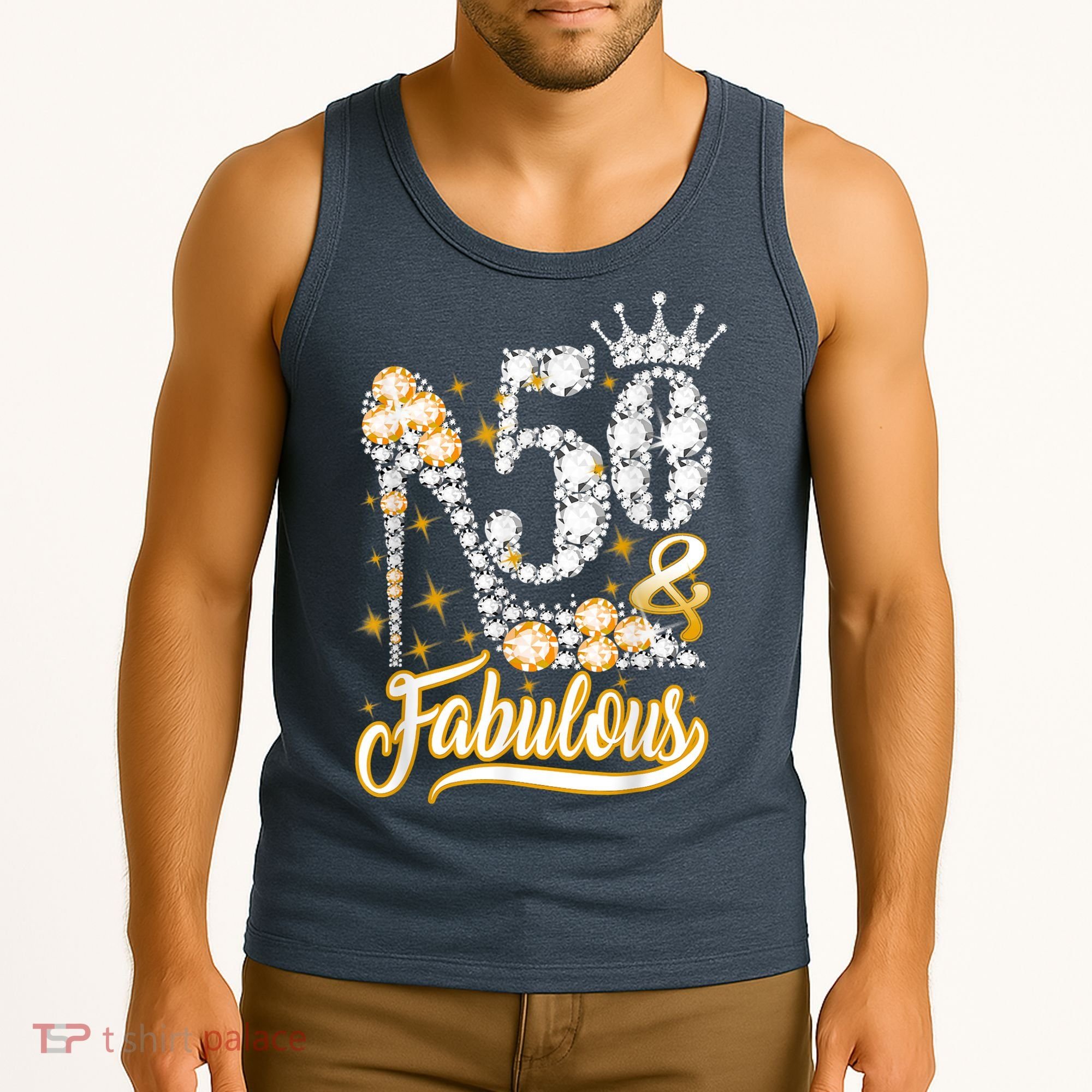 50 & Fabulous 50 Years Old 50th Birthday Diamond Crown Shoes Tank Top