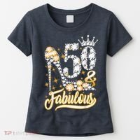 50 & Fabulous 50 Years Old 50th Birthday Diamond Crown Shoes Women's T-Shirt thumb 0