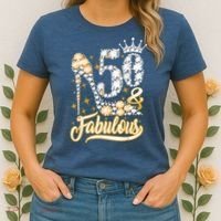 50 & Fabulous 50 Years Old 50th Birthday Diamond Crown Shoes Women's T-Shirt thumb 2