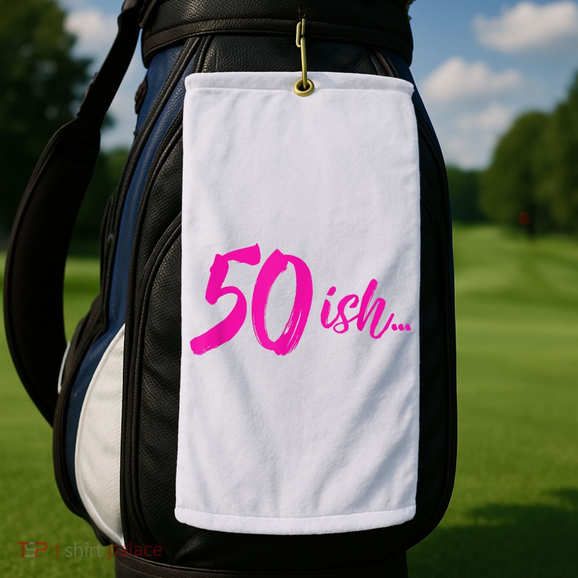 50ish Funny 50th Birthday Turning 50 Years Old Golf Towel