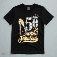 50 & Fabulous 50 Years Old 50th Birthday Diamond Crown Shoes T-Shirt thumb 5
