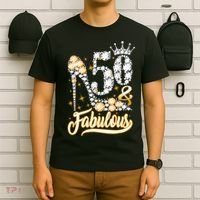 50 & Fabulous 50 Years Old 50th Birthday Diamond Crown Shoes T-Shirt thumb 6