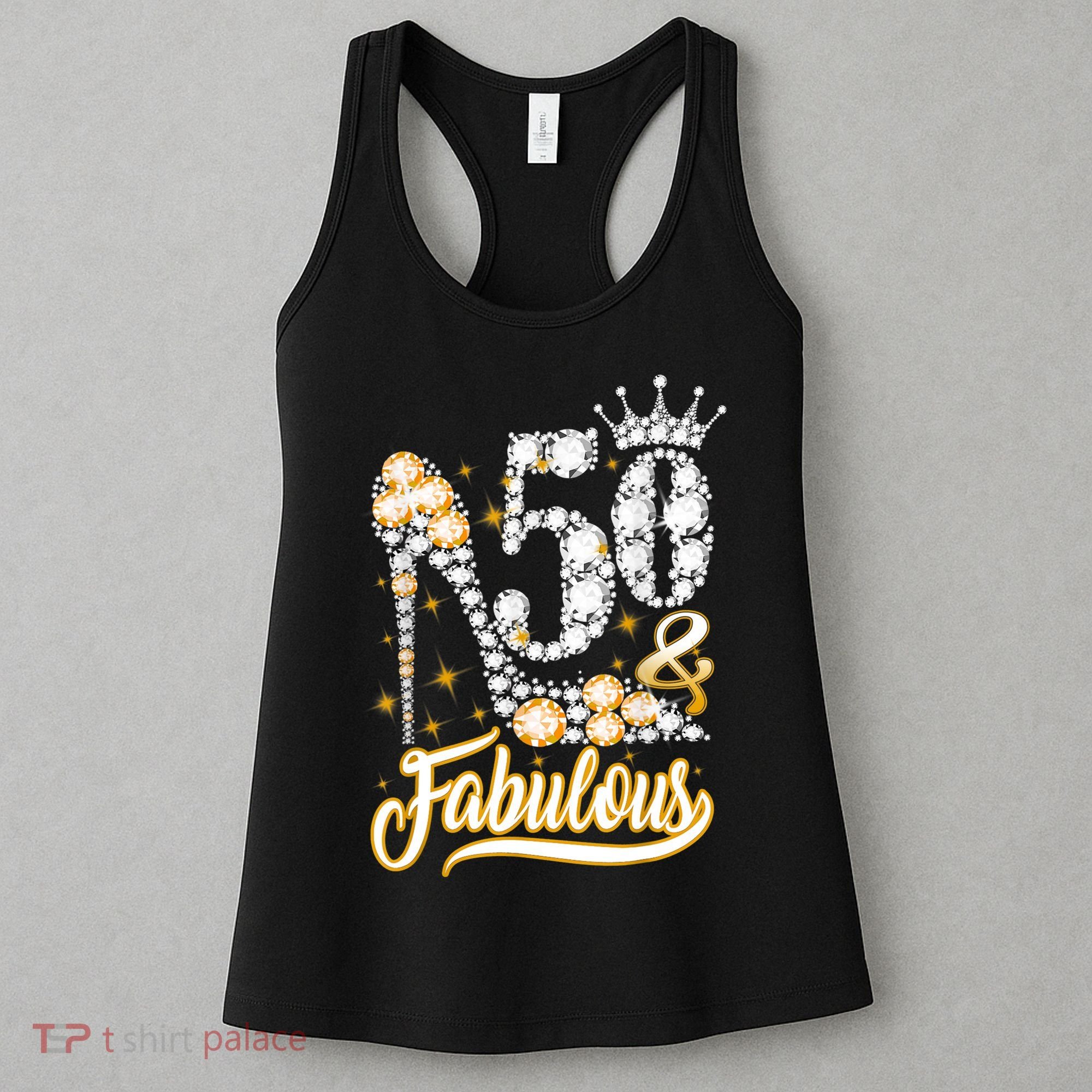 50 & Fabulous 50 Years Old 50th Birthday Diamond Crown Shoes Women's Tank Top