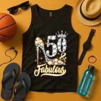 50 & Fabulous 50 Years Old 50th Birthday Diamond Crown Shoes Tank Top thumb 4