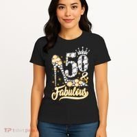 50 & Fabulous 50 Years Old 50th Birthday Diamond Crown Shoes Women's T-Shirt thumb 4