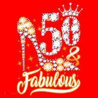 50 & Fabulous 50 Years Old 50th Birthday Diamond Crown Shoes Santa Hat thumb 1