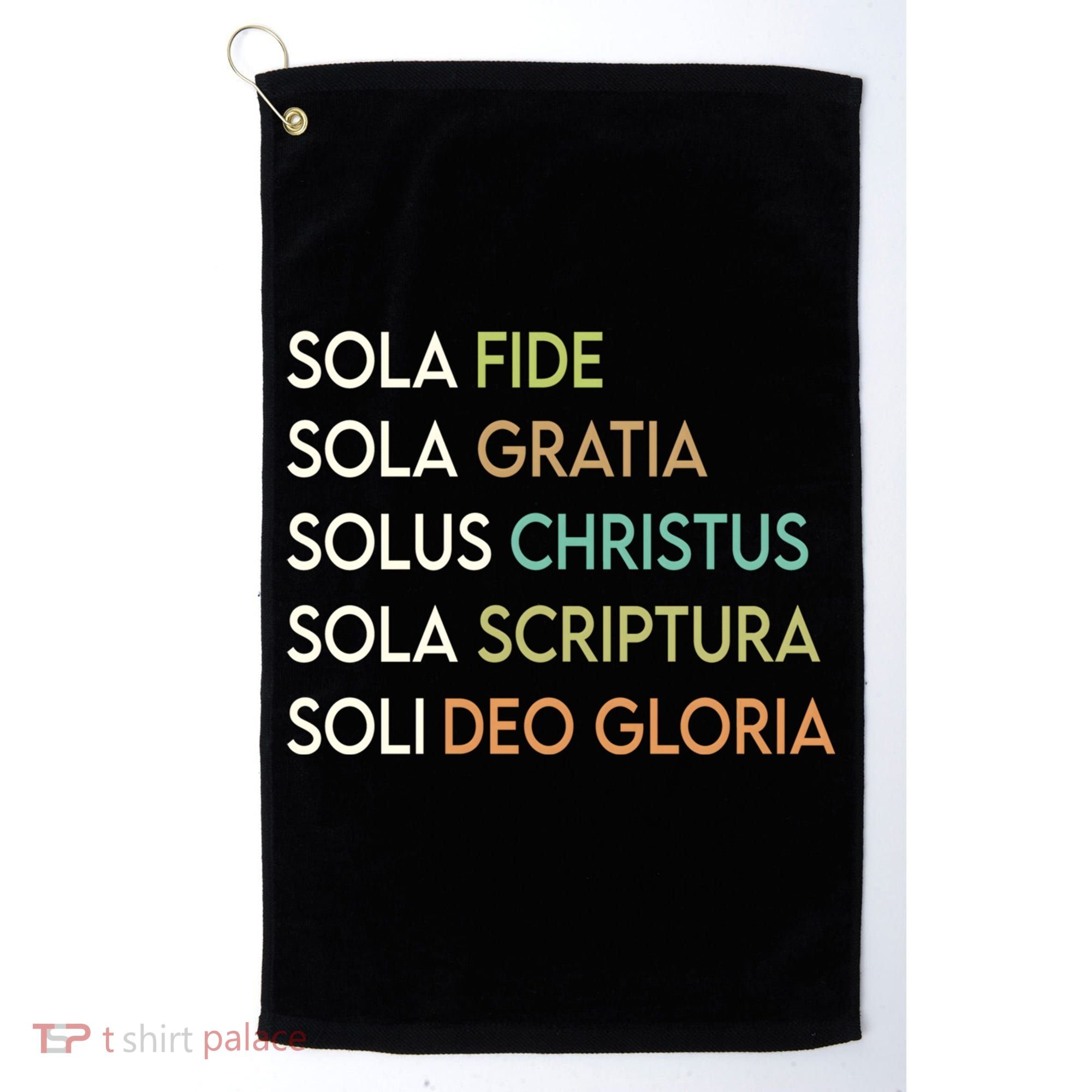 5 Five Solas Of The Reformation Theology Christian Church Gift Golf Towel