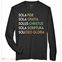 5 Five Solas Of The Reformation Theology Christian Church Gift Zone Performance Long-Sleeve T-Shirt thumb 0