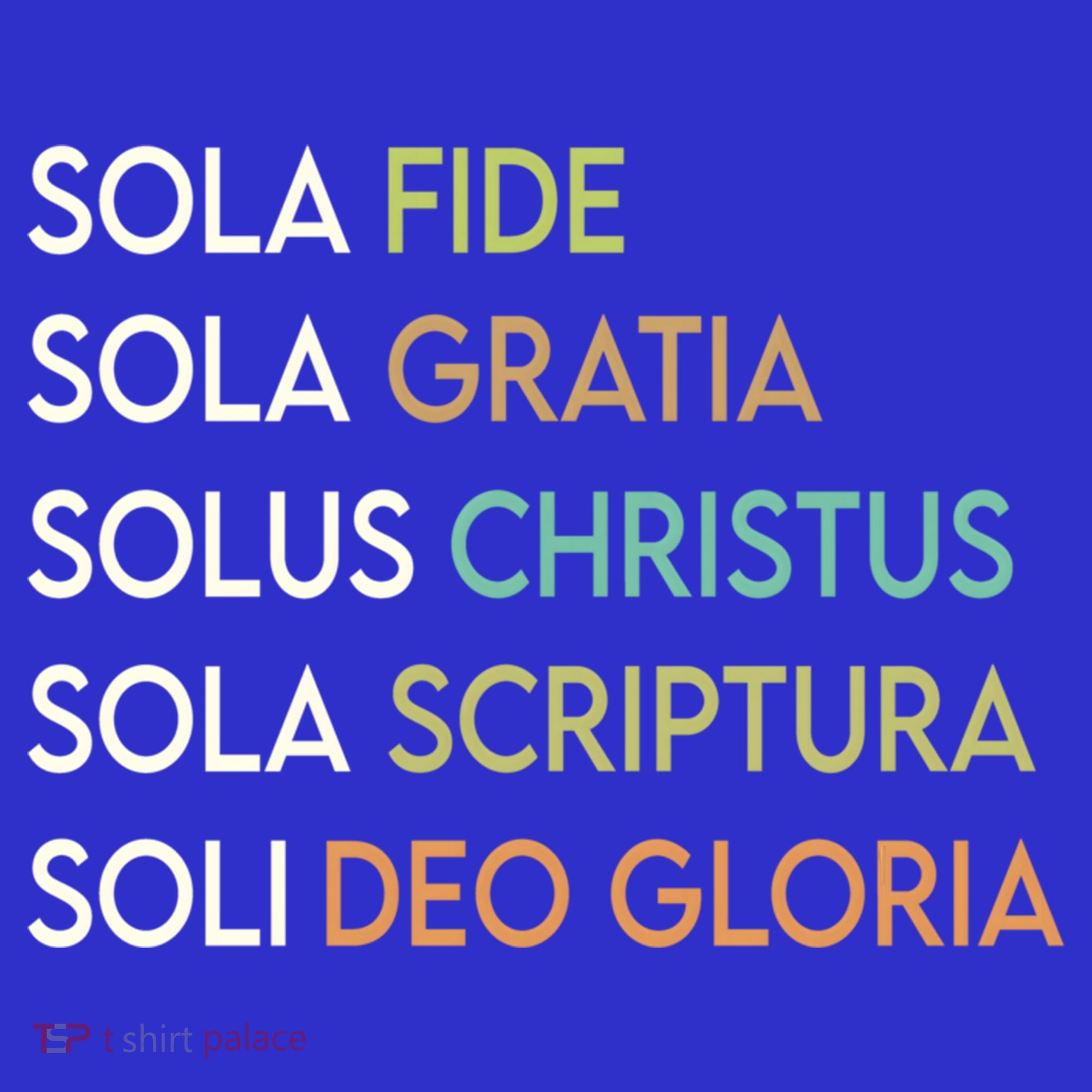 5 Five Solas Of The Reformation Theology Christian Church Gift T-Shirt