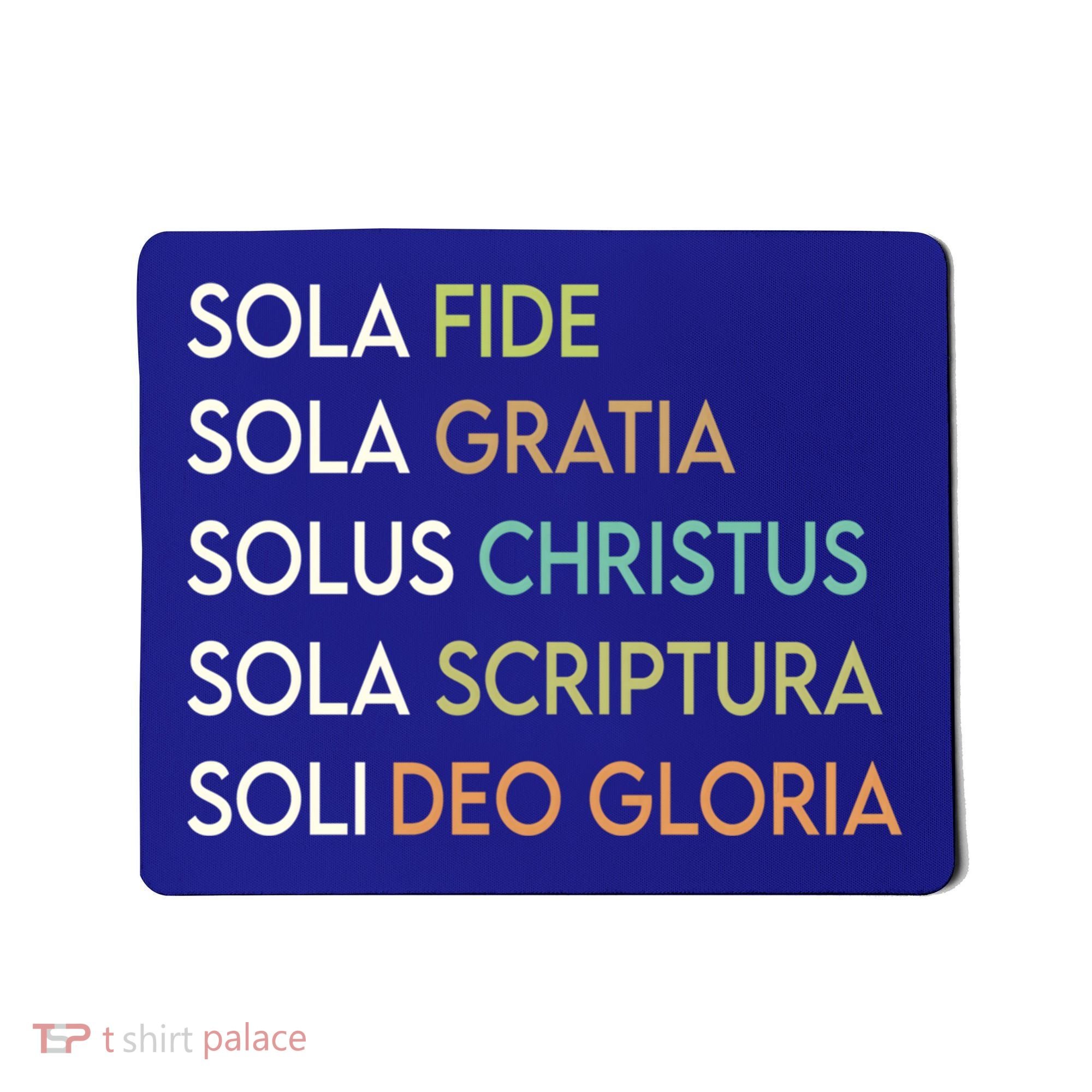 5 Five Solas Of The Reformation Theology Christian Church Gift Mousepad