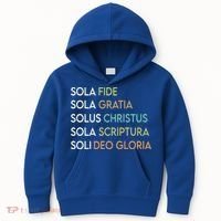 5 Five Solas Of The Reformation Theology Christian Church Gift Kids Hoodie thumb 0