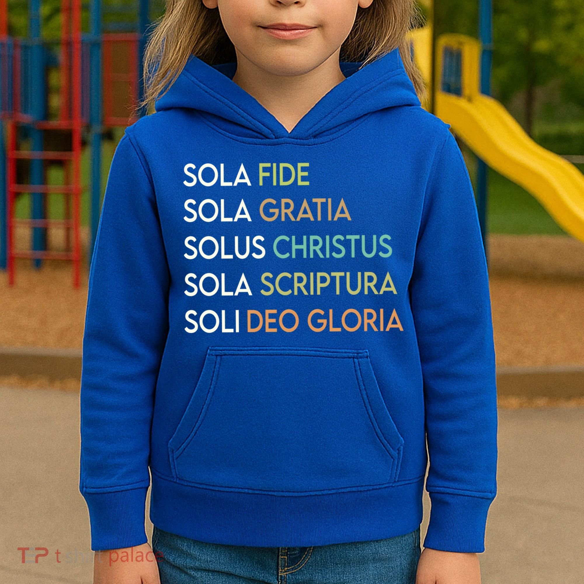 5 Five Solas Of The Reformation Theology Christian Church Gift Kids Hoodie