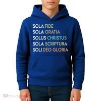 5 Five Solas Of The Reformation Theology Christian Church Gift Kids Hoodie thumb 4