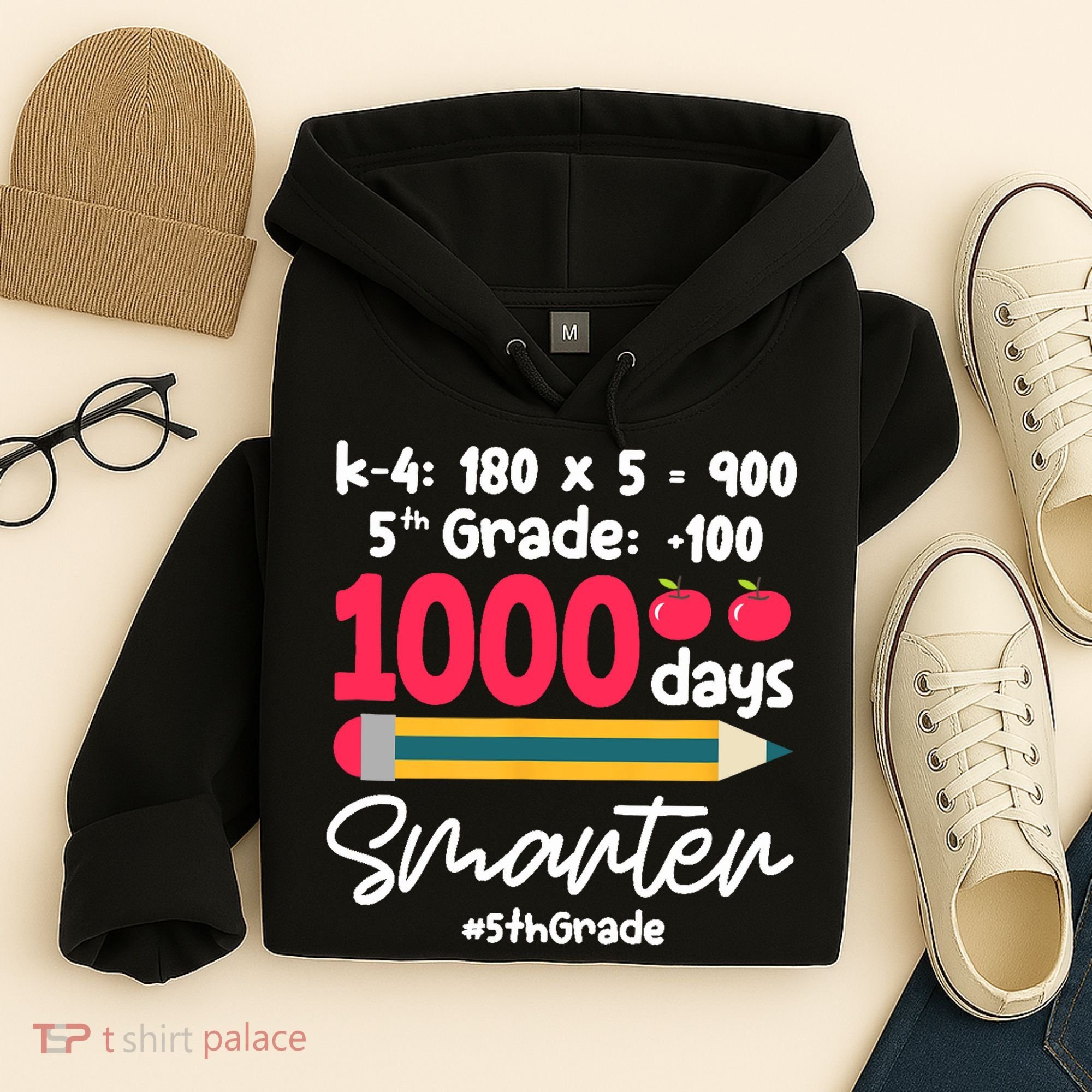 5th Grade 1000 Days Smarter Fifth Grade Student 1000th Day Hoodie