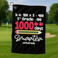 5th Grade 1000 Days Smarter Fifth Grade Student 1000th Day Golf Towel thumb 1