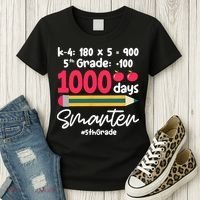 5th Grade 1000 Days Smarter Fifth Grade Student 1000th Day Women's T-Shirt thumb 3