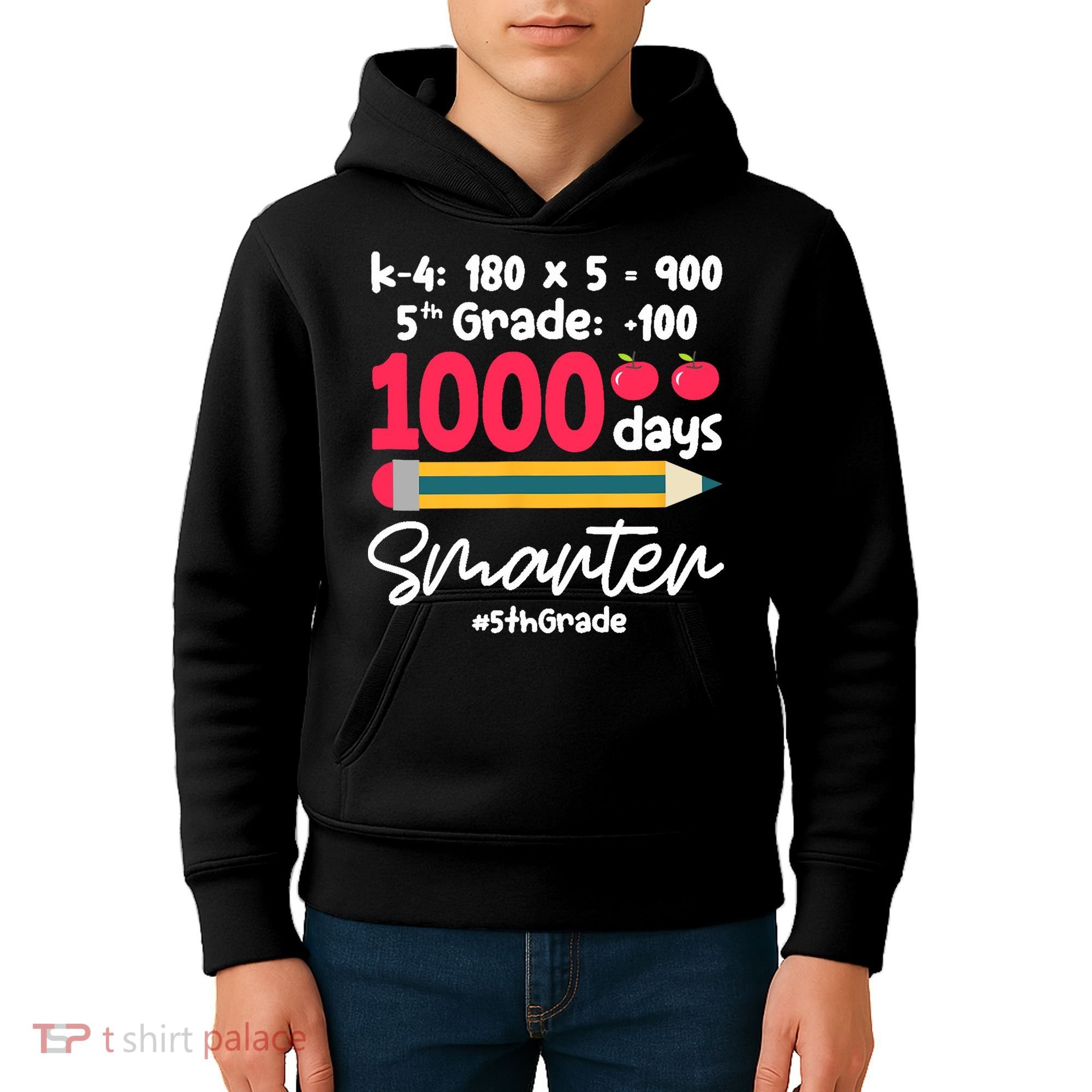 5th Grade 1000 Days Smarter Fifth Grade Student 1000th Day Kids Hoodie