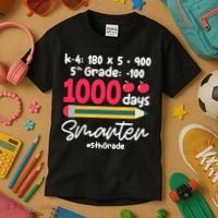 5th Grade 1000 Days Smarter Fifth Grade Student 1000th Day Kids T-Shirt thumb 3