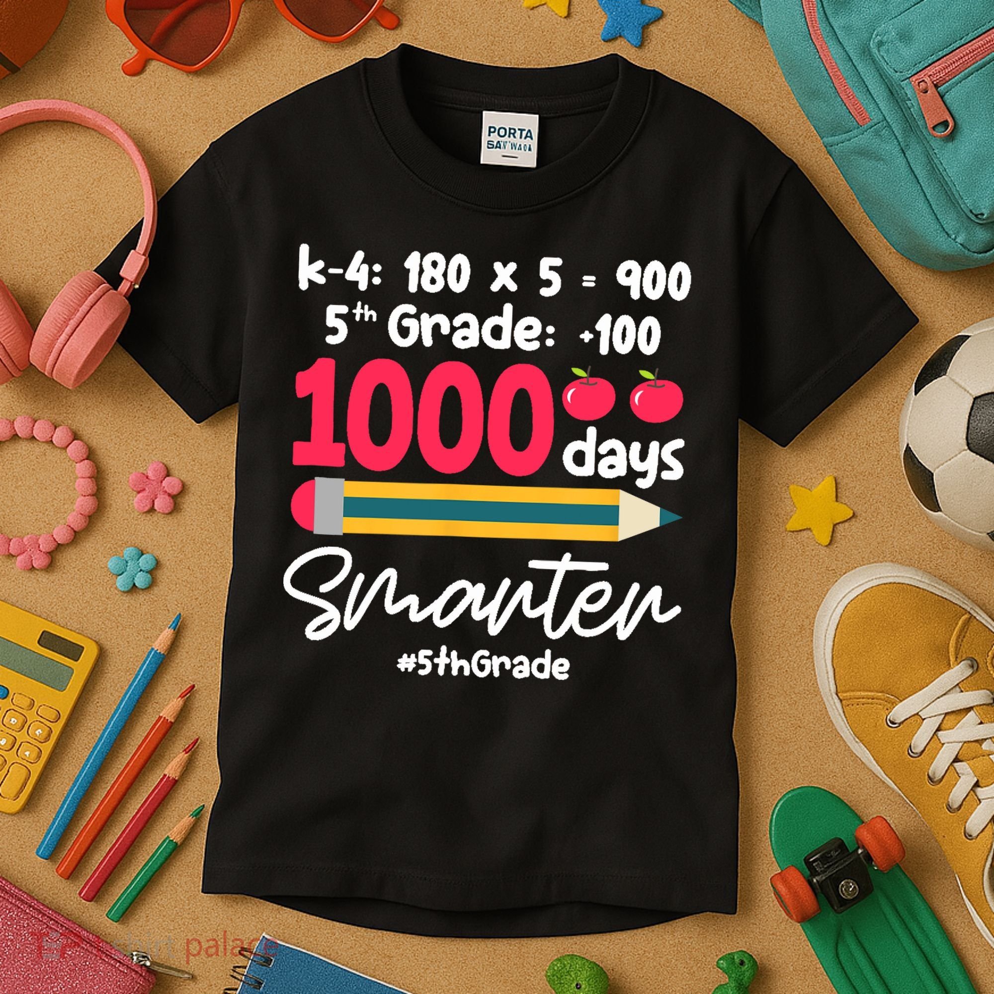 5th Grade 1000 Days Smarter Fifth Grade Student 1000th Day Kids T-Shirt