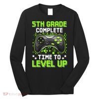 5th Grade Complete Time To Level Up Gaming Graduation Long Sleeve Shirt thumb 0