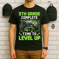 5th Grade Complete Time To Level Up Gaming Graduation T-Shirt thumb 6