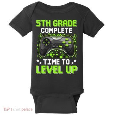 5th Grade Complete Time To Level Up Gaming Graduation Baby Bodysuit