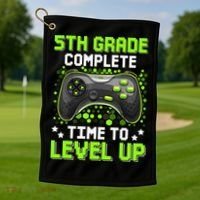 5th Grade Complete Time To Level Up Gaming Graduation Golf Towel thumb 1