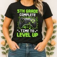 5th Grade Complete Time To Level Up Gaming Graduation Women's T-Shirt thumb 2
