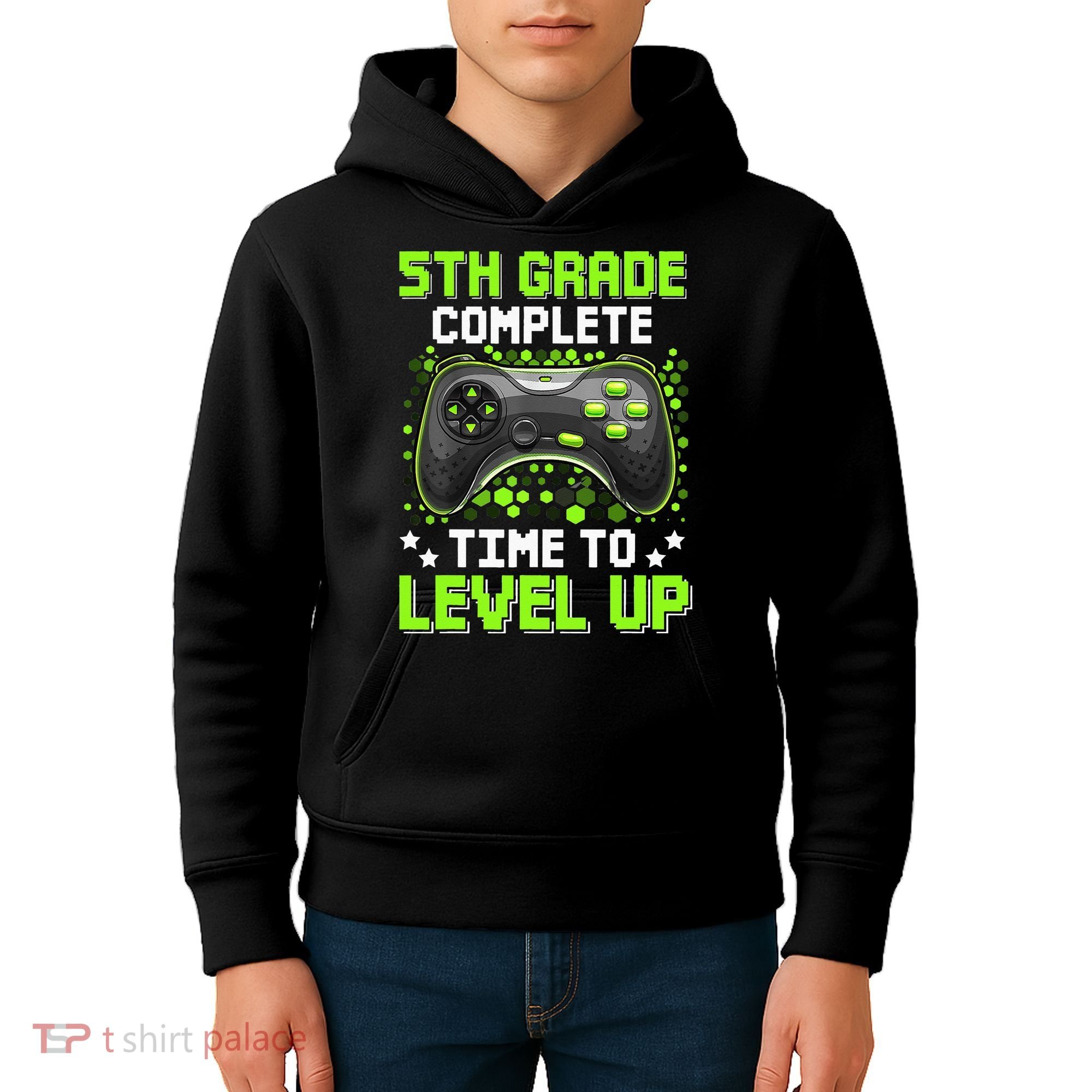 5th Grade Complete Time To Level Up Gaming Graduation Kids Hoodie