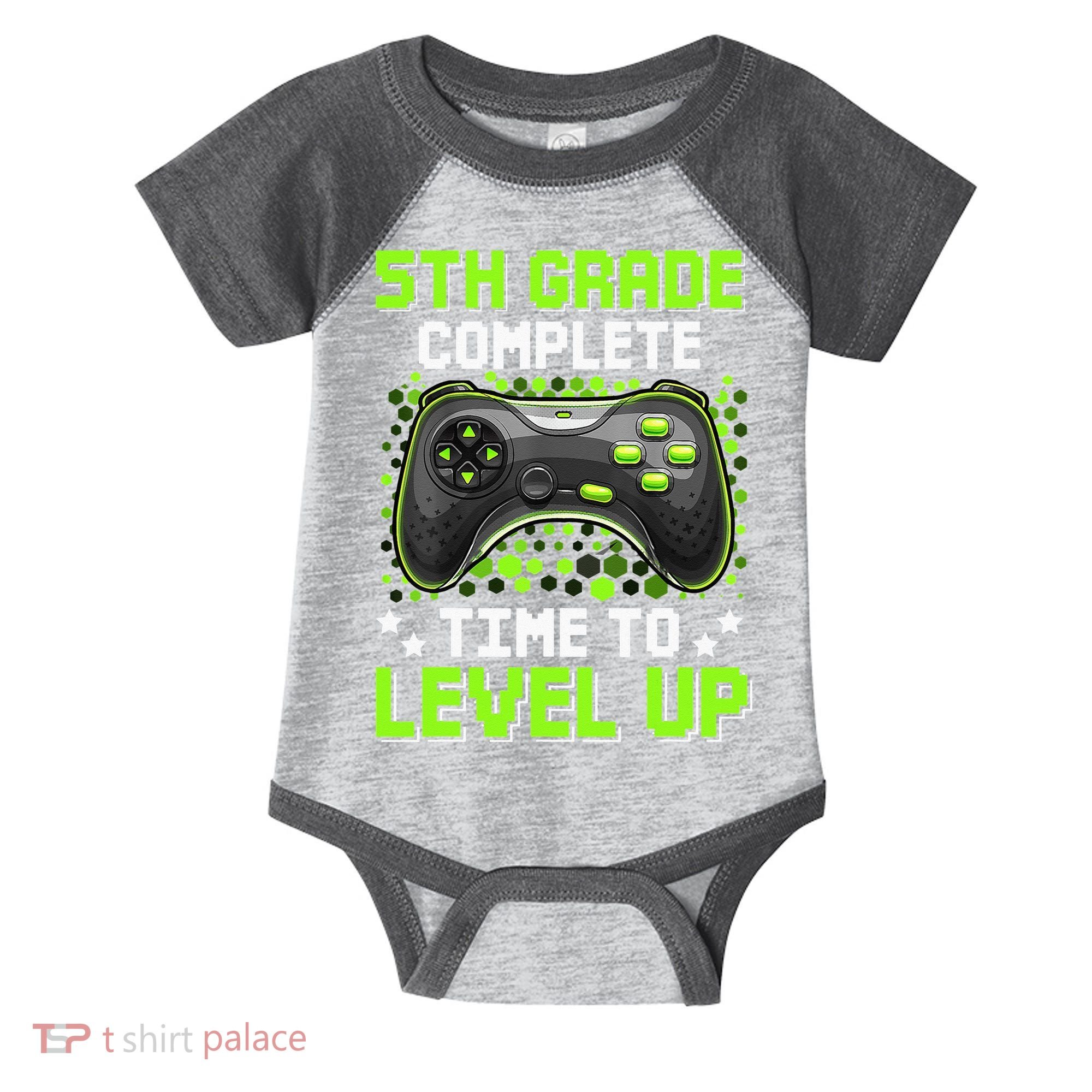 5th Grade Complete Time To Level Up Gaming Graduation Infant Baby Jersey Bodysuit
