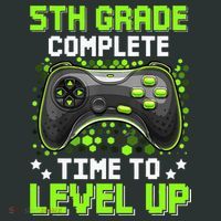 5th Grade Complete Time To Level Up Gaming Graduation Infant Baby Jersey Bodysuit thumb 2