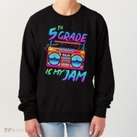 5th Grade Is My Jam First Day Of School Funny Retro Teacher Women's Sweatshirt thumb 0
