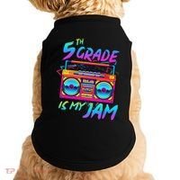 5th Grade Is My Jam First Day Of School Funny Retro Teacher Doggie Tank thumb 0