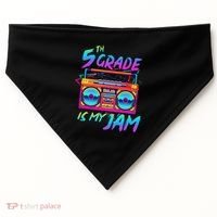5th Grade Is My Jam First Day Of School Funny Retro Teacher USA-Made Doggie Bandana thumb 0