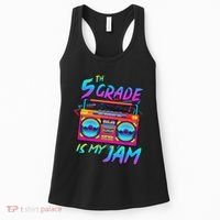 5th Grade Is My Jam First Day Of School Funny Retro Teacher Women's Tank Top thumb 0