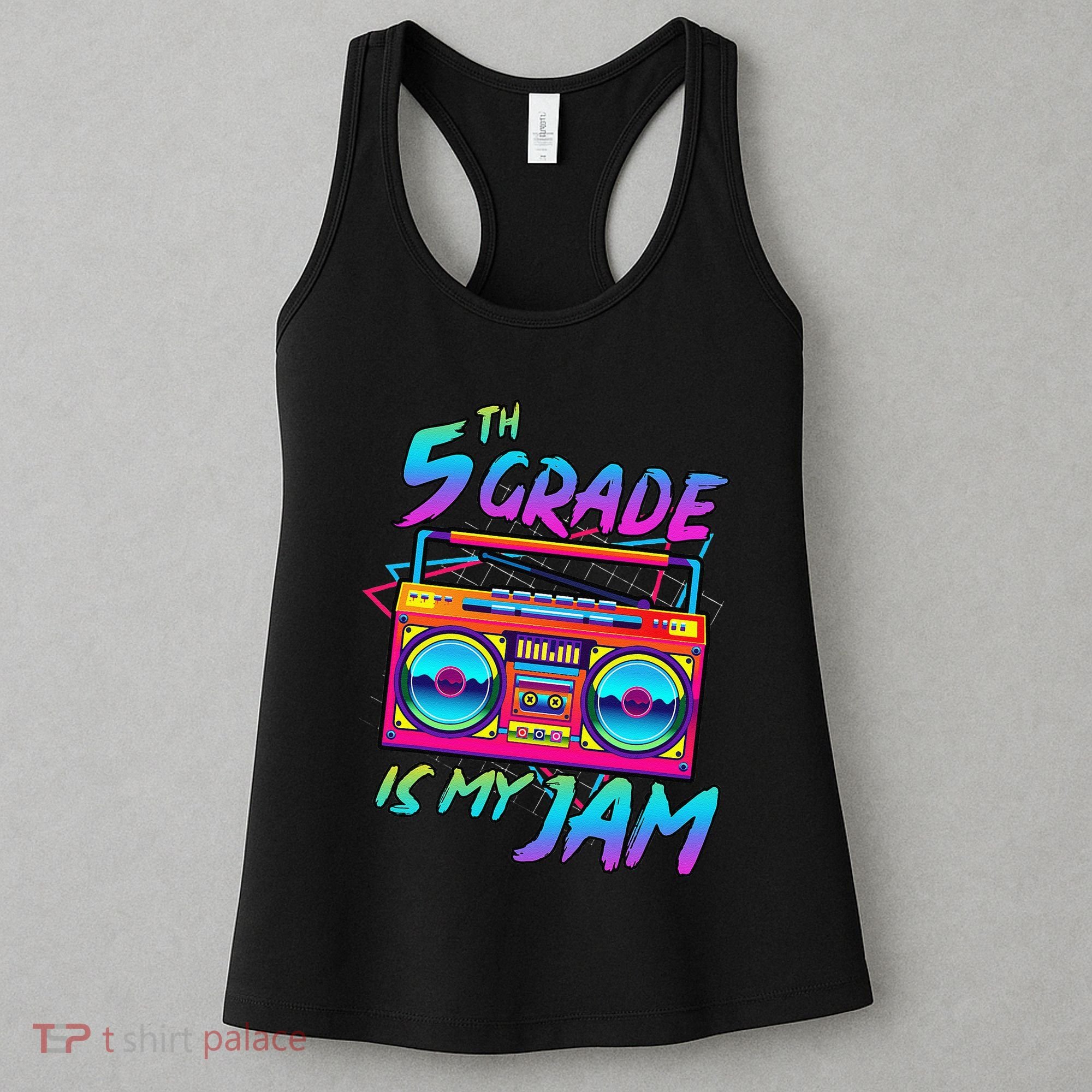 5th Grade Is My Jam First Day Of School Funny Retro Teacher Women's Tank Top